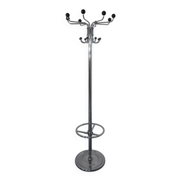 French chrome-plated steel tubular coat rack, 1940s
