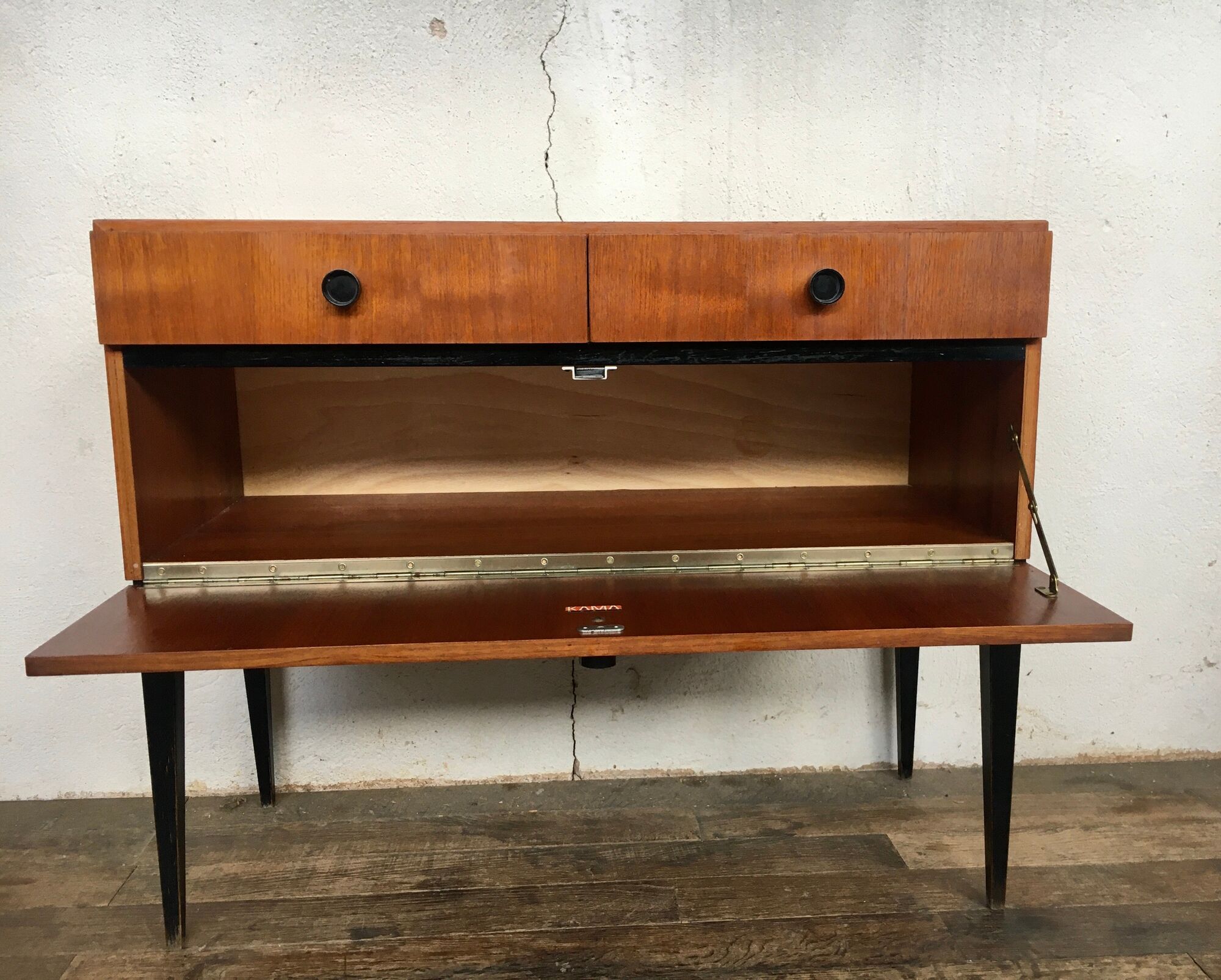 Enfilade kama / meuble tv / hifi commode vintage - teck - 50/60 - legrand design