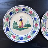 Pair of plates signed HB Quimper