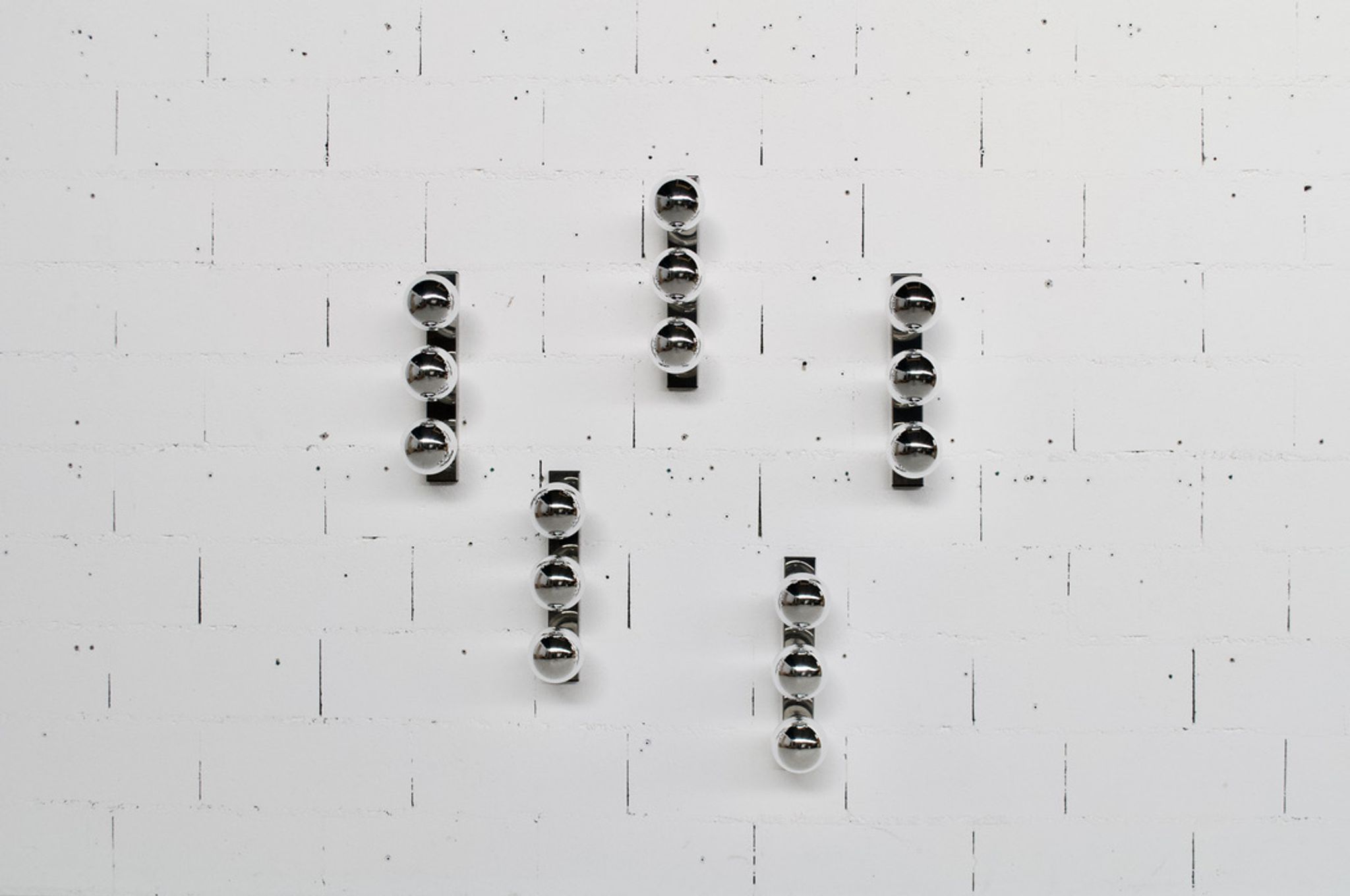5 CHROME STEEL WALL LAMPS/CEILING LAMPS BY MOTOKO ISHII 70' YEARS EDITOR