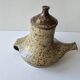 Ceramic stoneware teapot design with pyrite effects, unsigned.