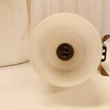 Pair of brass and opaline wall lights