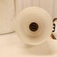 Pair of brass and opaline wall lights