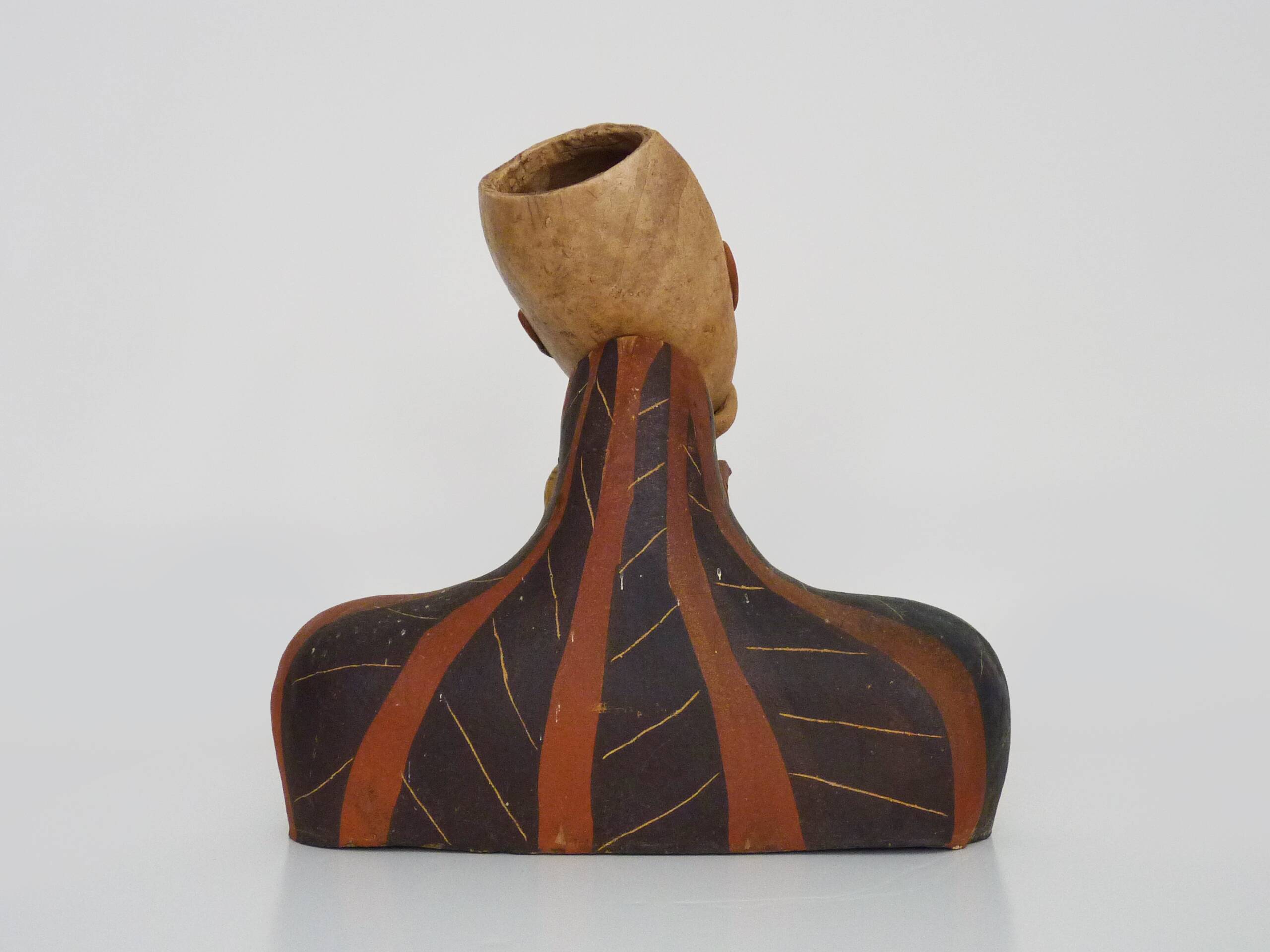 Polychrome terracotta bust sculpture