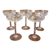 5 glasses of Champagne crystalline cut glass
