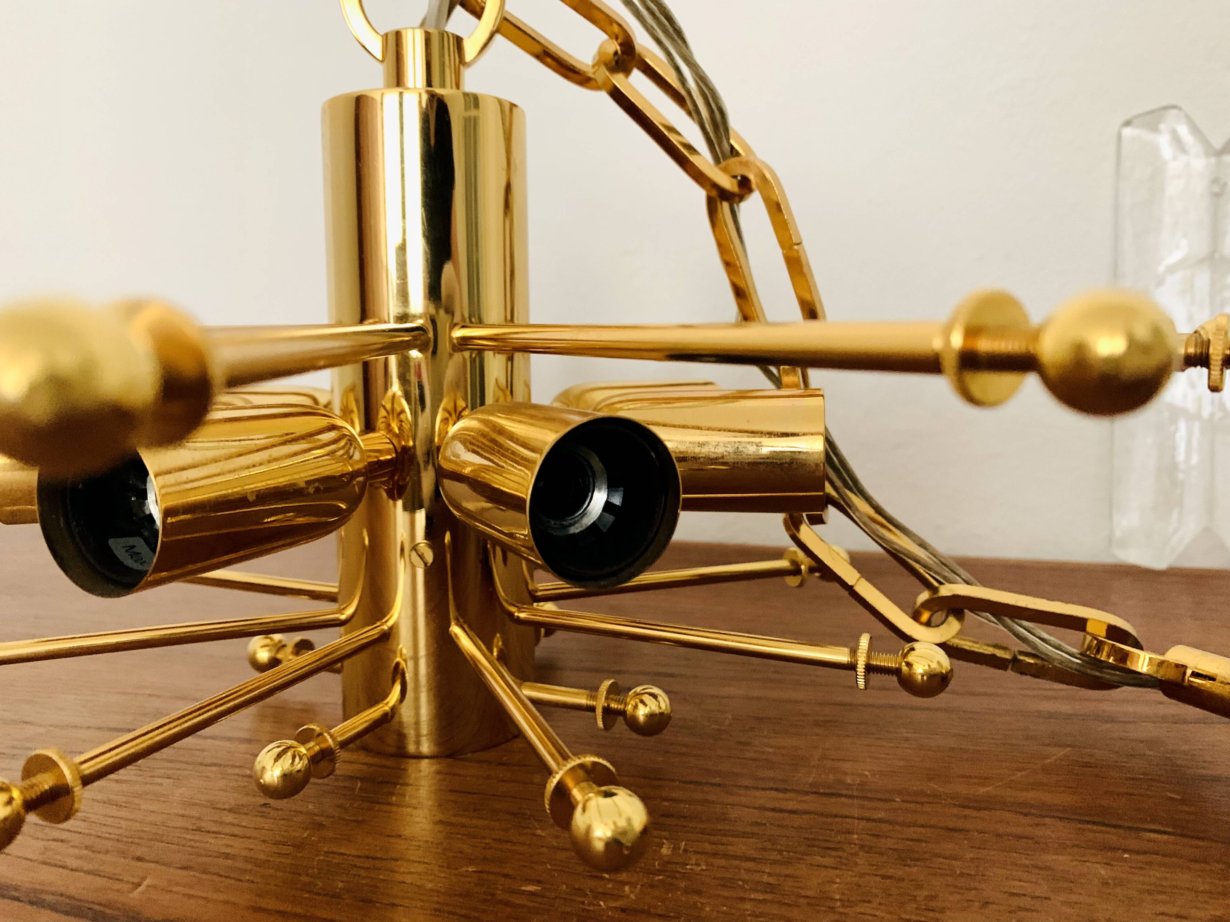 Austrian Palazzo Ice Glass Chandelier by J.T. Kalmar