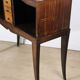 Vintage wooden and marble console table – classic style curved legs, 1950s