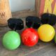 Patère murale boule en bois vintage