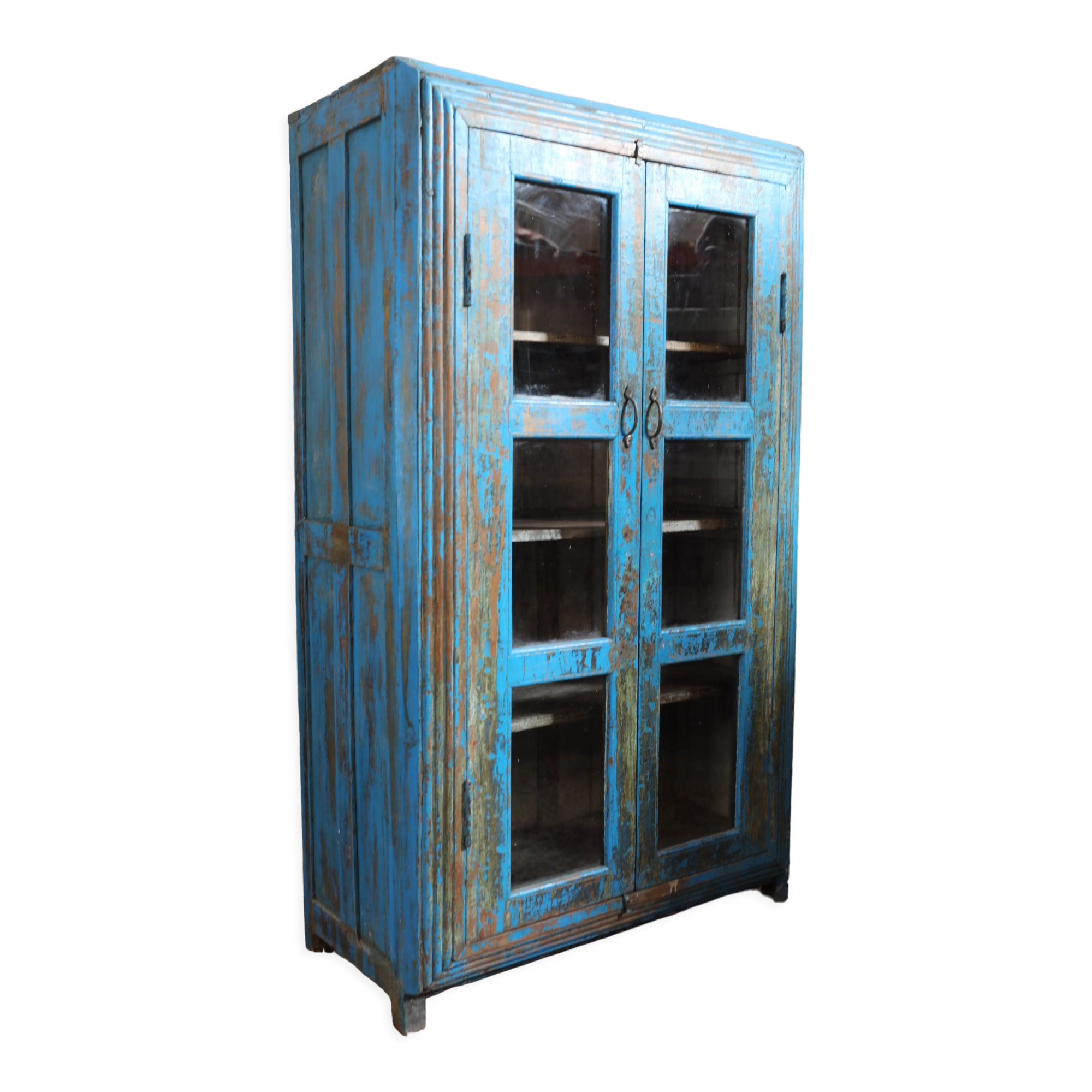 Indian showcase 2 doors and three shelves in mango tree, unique piece