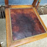 Series of 4 leather art deco chairs 1925