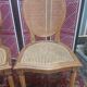 Louis XVI style medallion chairs, canned seat and back