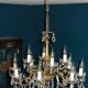 Twelve-armed golden bronze light chandelier