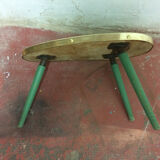Table tripode forme haricot porte plante - Petite table d'appoint restaurée Jungle