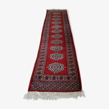 Afghan carpet knotted hand at the end of the 19th century 72x176cm