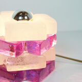 Brutalist glass table lamp by Albano Poli for Poliarte, Italy 1970s