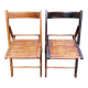 2 vintage folding wooden chairs