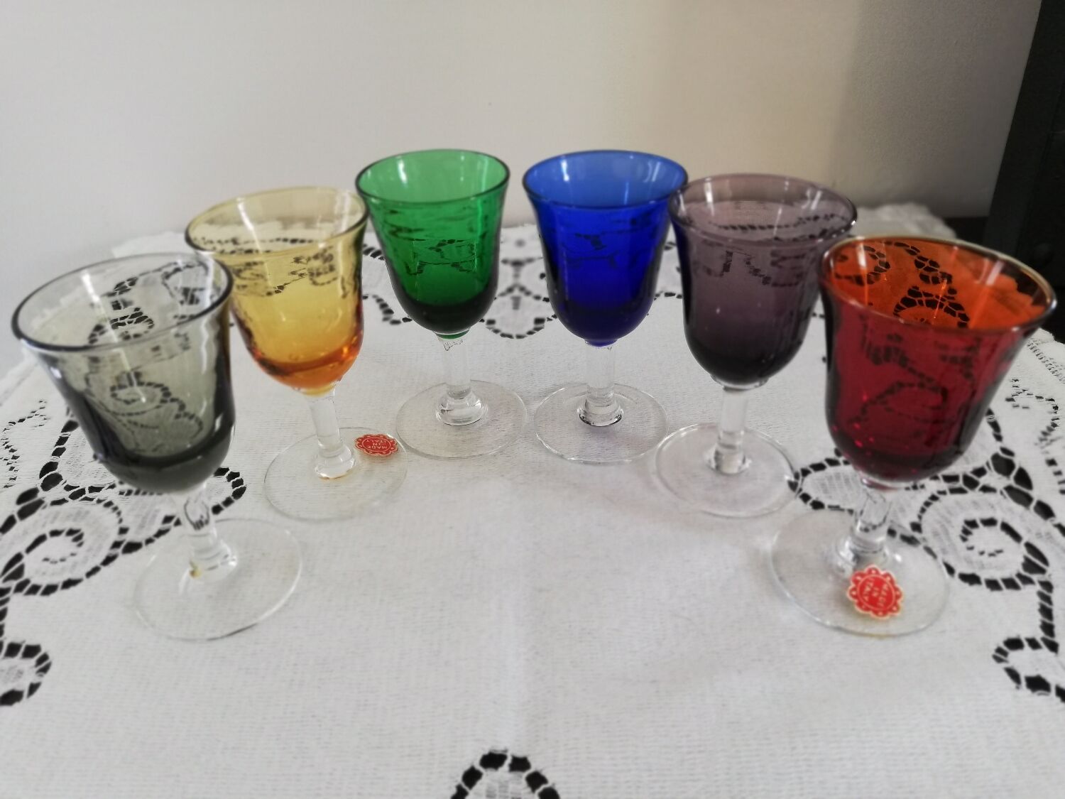 Set Italian vintage alcohol glasses