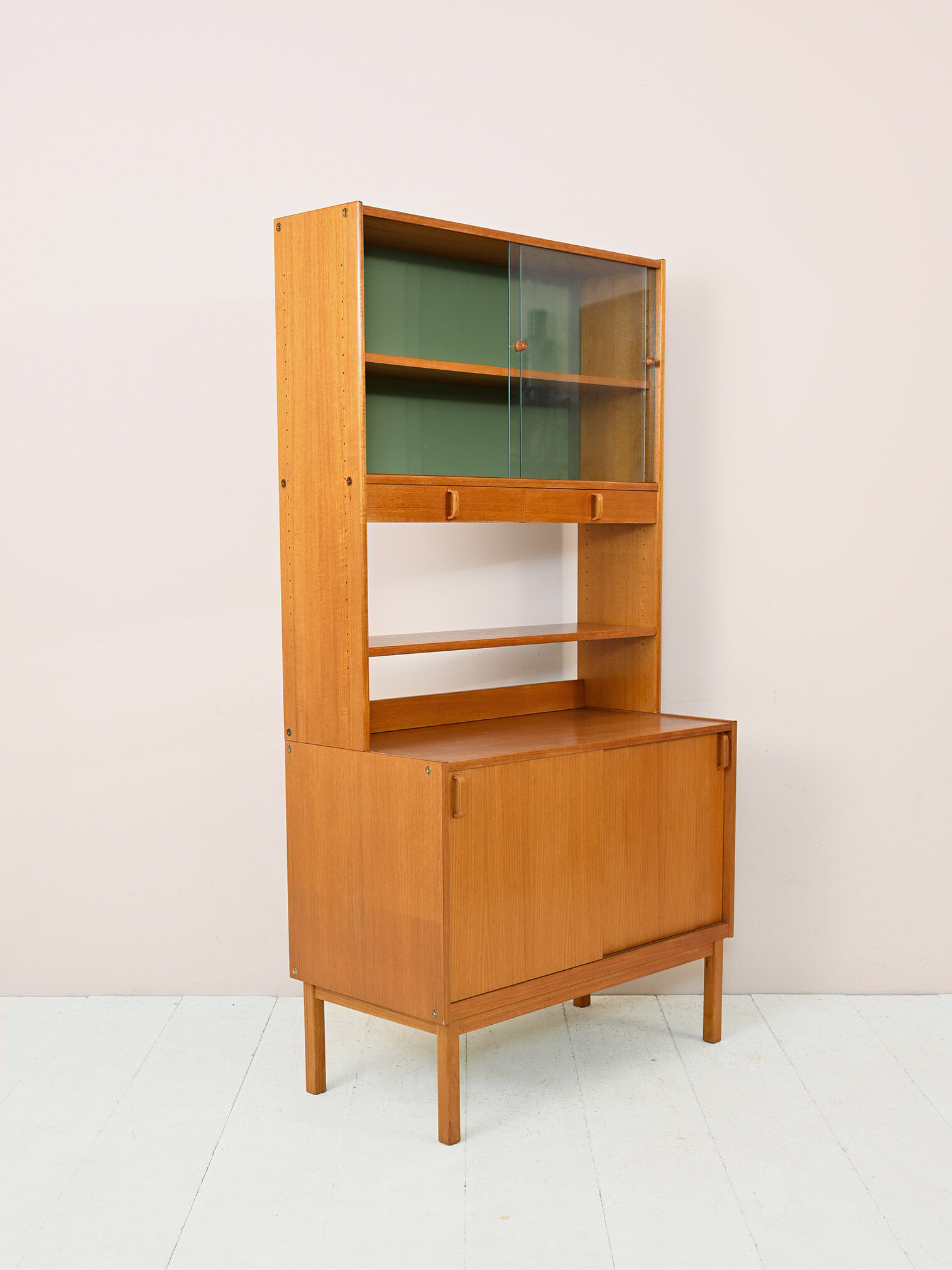 Swedish bookcase with display case