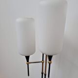 Floor lamp two glass globes and tablet