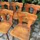 Set of 6 mountain chairs in fir folk art