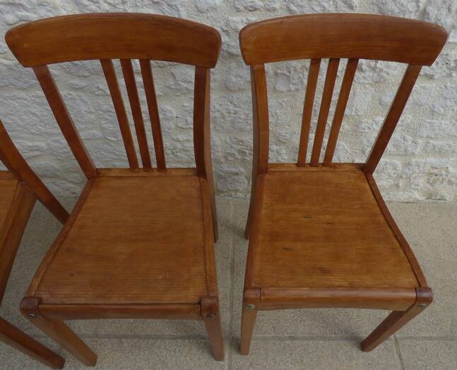 4 chaises bistrot en bois de marque stella