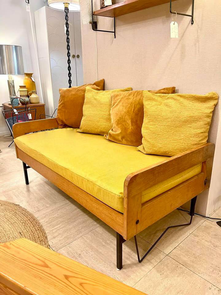 Transformable vintage 1960s bench – Daybed