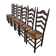 Set of 6 high-backed straw-seated chairs in solid oak from the early 1900s.