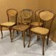 5 vintage J&J Kohn wooden and cane chairs
