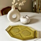Plat en verre moulé art déco