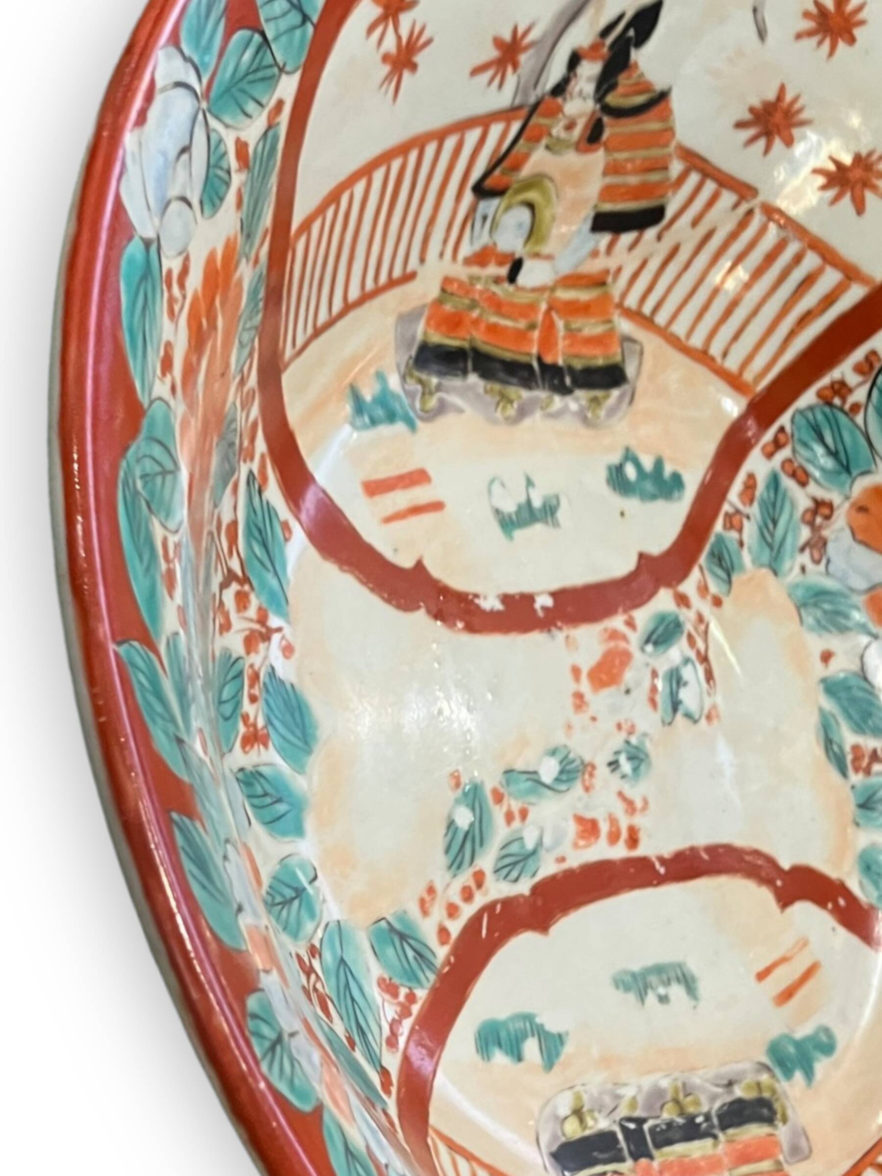 Huge porcelain cup of Imari XIXth Samurai decoration