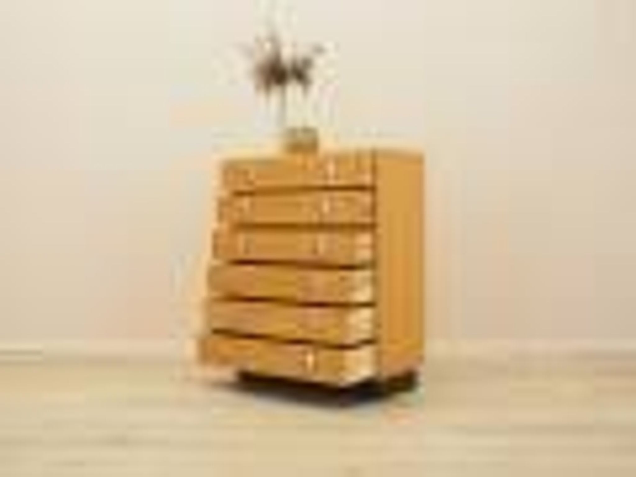 Danish pine veneer chest of drawers with six drawers, 1970s