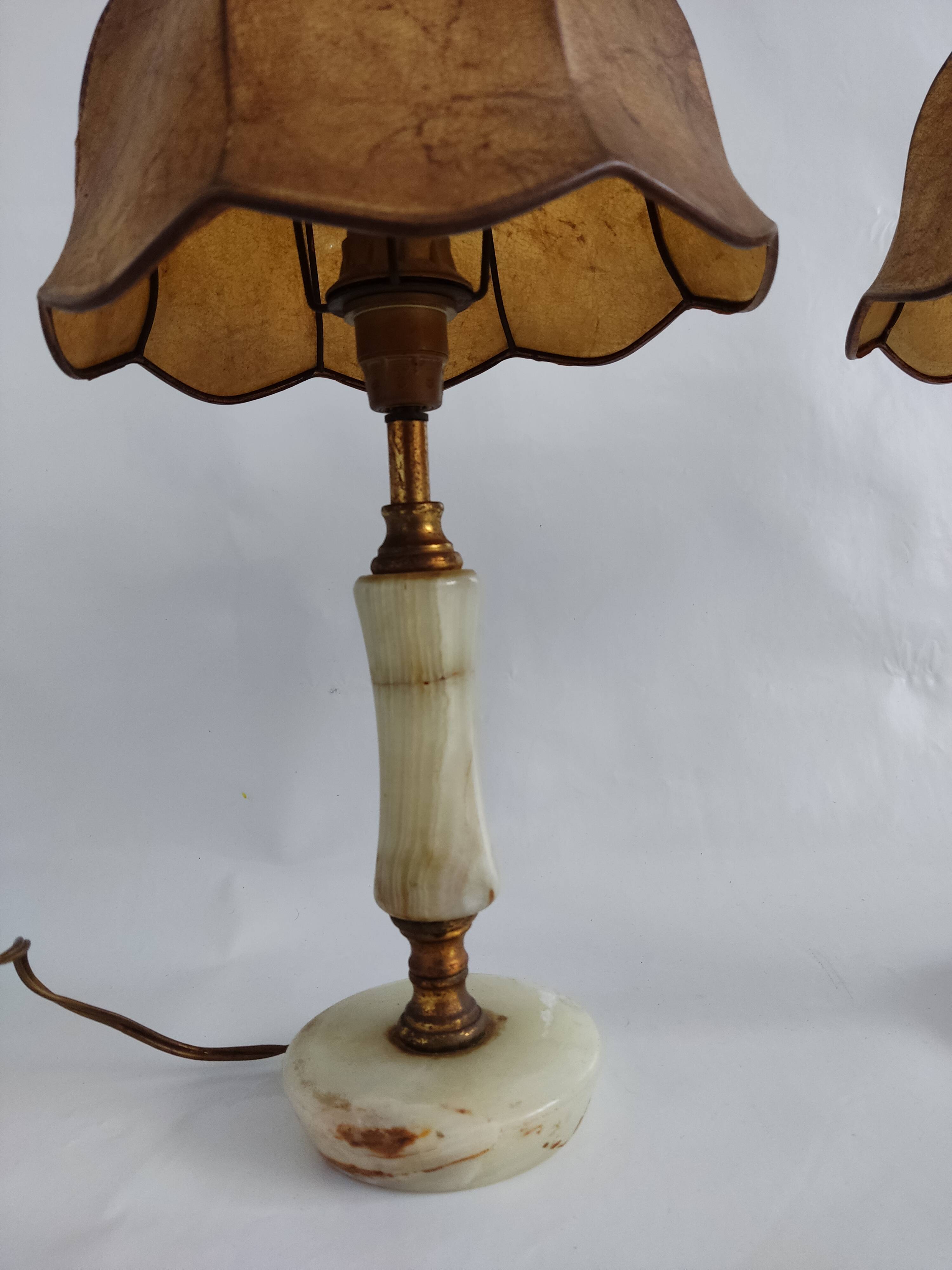 Pair of marble lamps