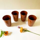 Glazed terracotta cups, speckled effects