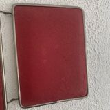 Vintage 1960s raspberry barber triptych mirror - 24 x 58 cm