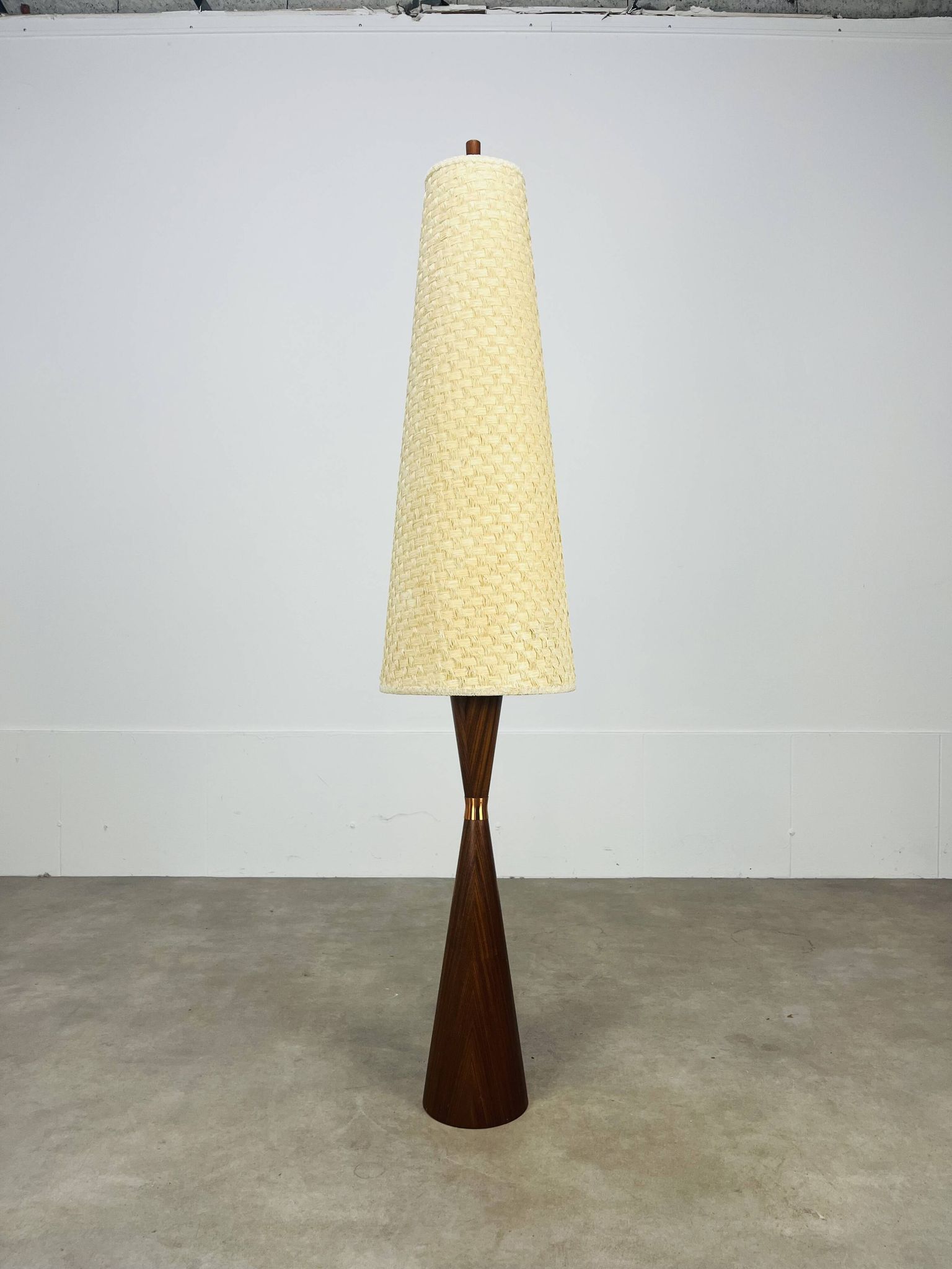 Scandinavian diabolo floor lamp in teak by Parker Knoll, 1960s