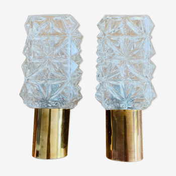 Wall sconces in glass and brass 60