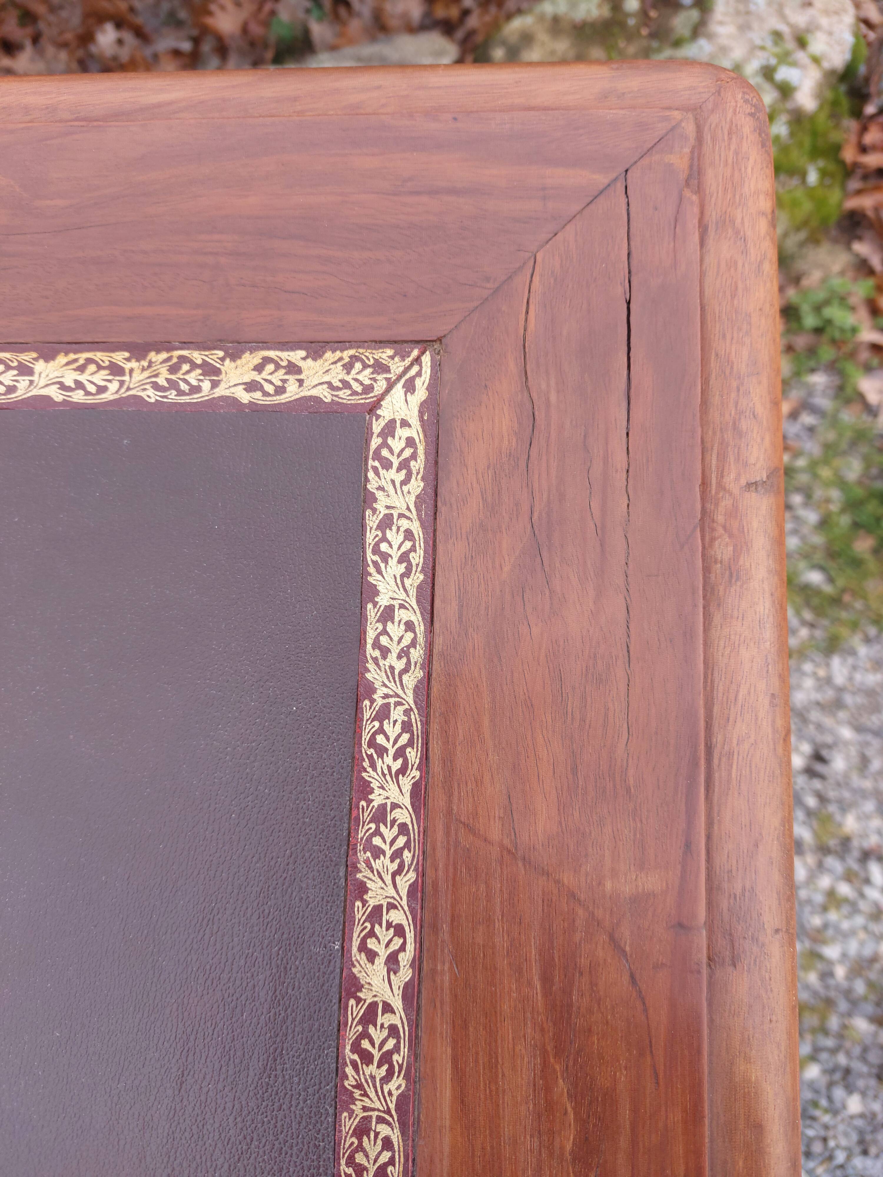 desk, leather top