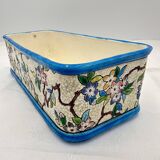 Gien enamel planter with apple blossoms