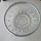 Salad bowl or fruit cup made of molded pressed glass and silver metal