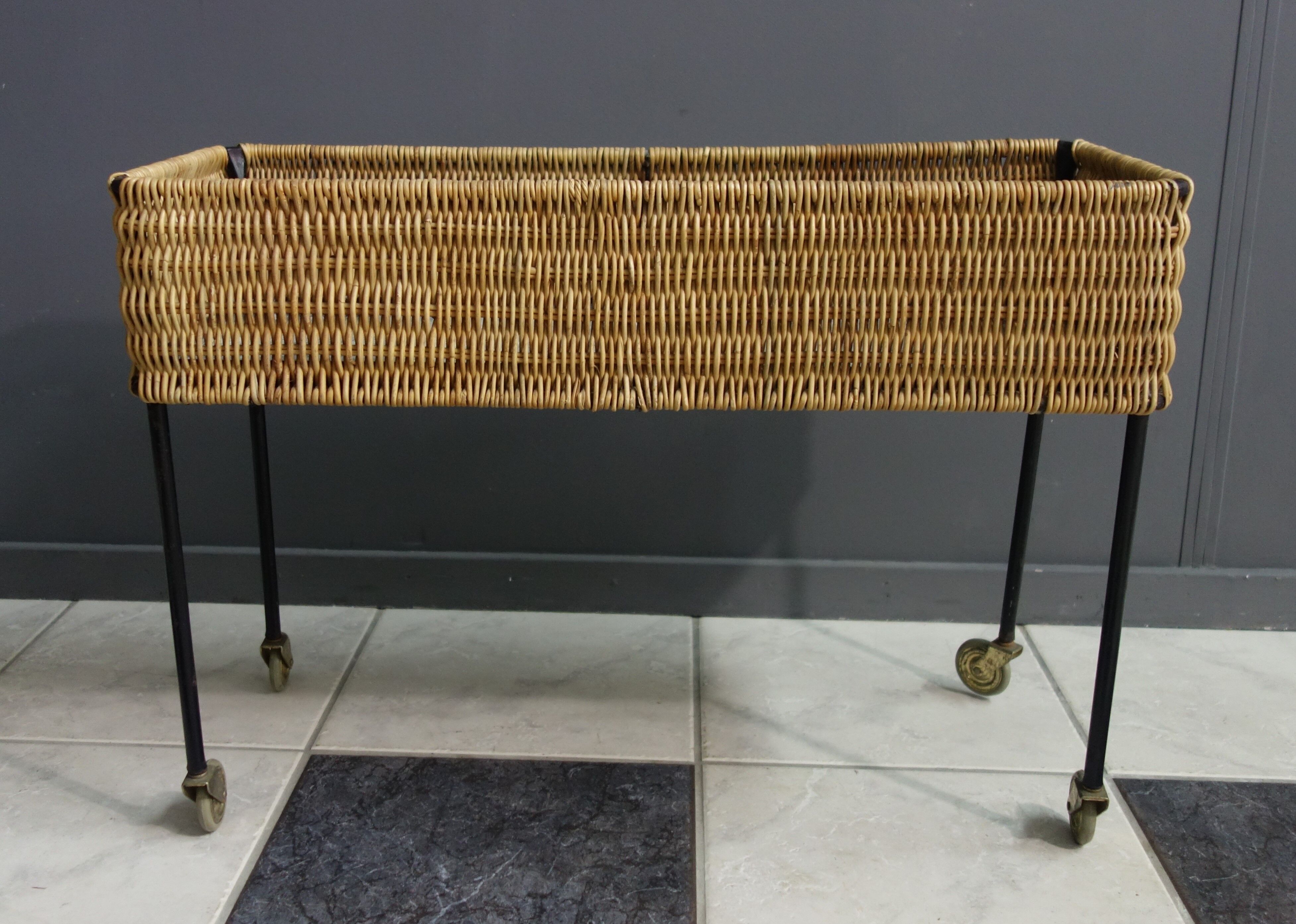 Wicker plant / flower stand 1960s