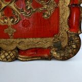 Top in florentine painted wooden gilded and red