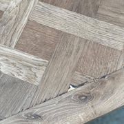 Table de monastère art déco extensible rénovée en chêne brut 250cm