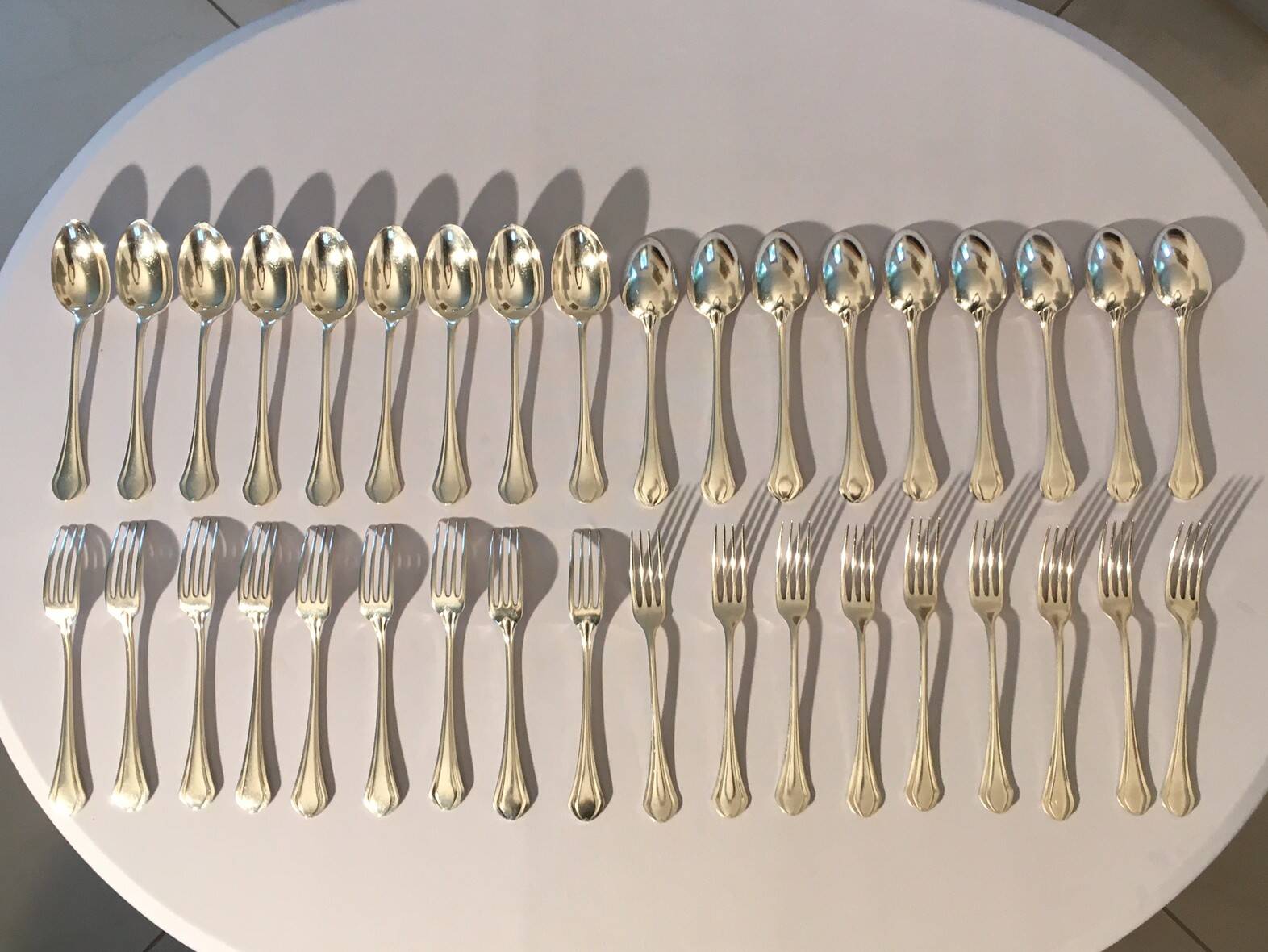 Set of 18 Christofle silver-plated cutlery, Printania model
