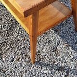 Coffee table of the 50s feet compass double wooden tops