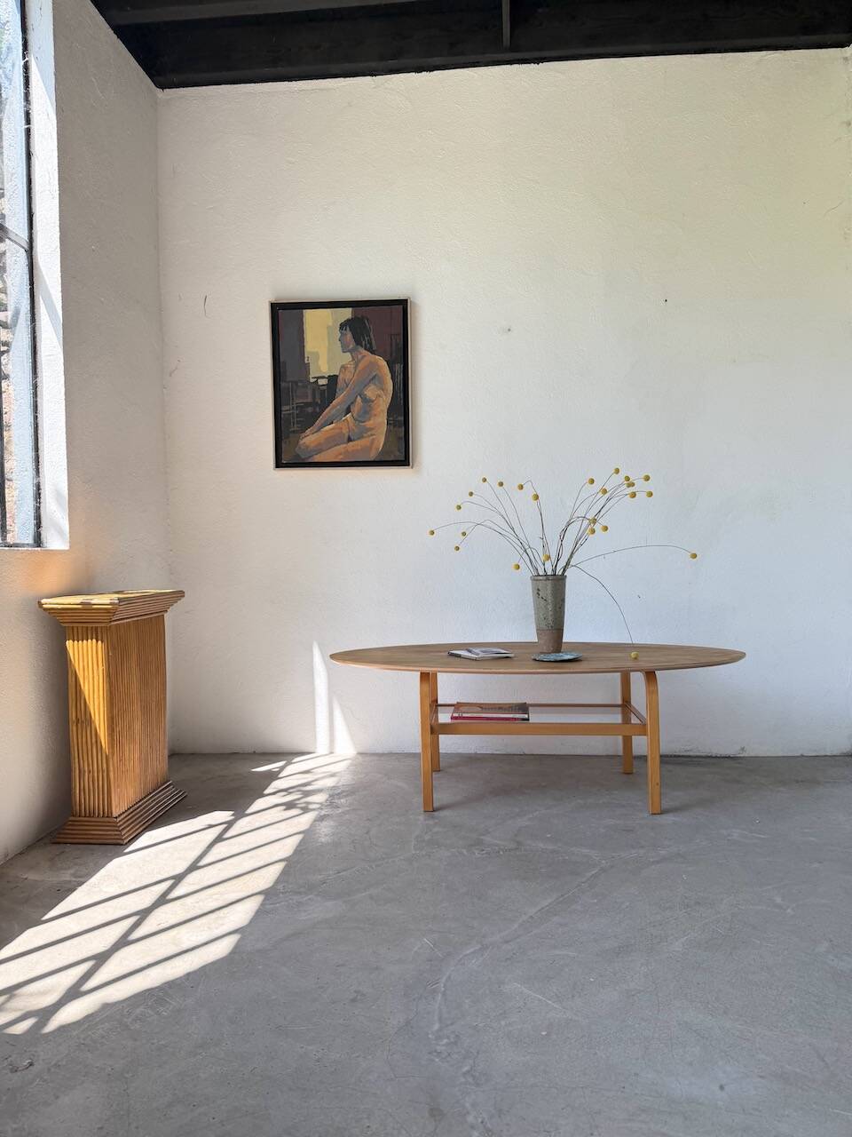 Oval coffee table beech 1980 Aalto Ikea