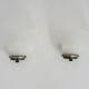 Pair of Vianne wall sconces in gilded metal and white shell-style glass
