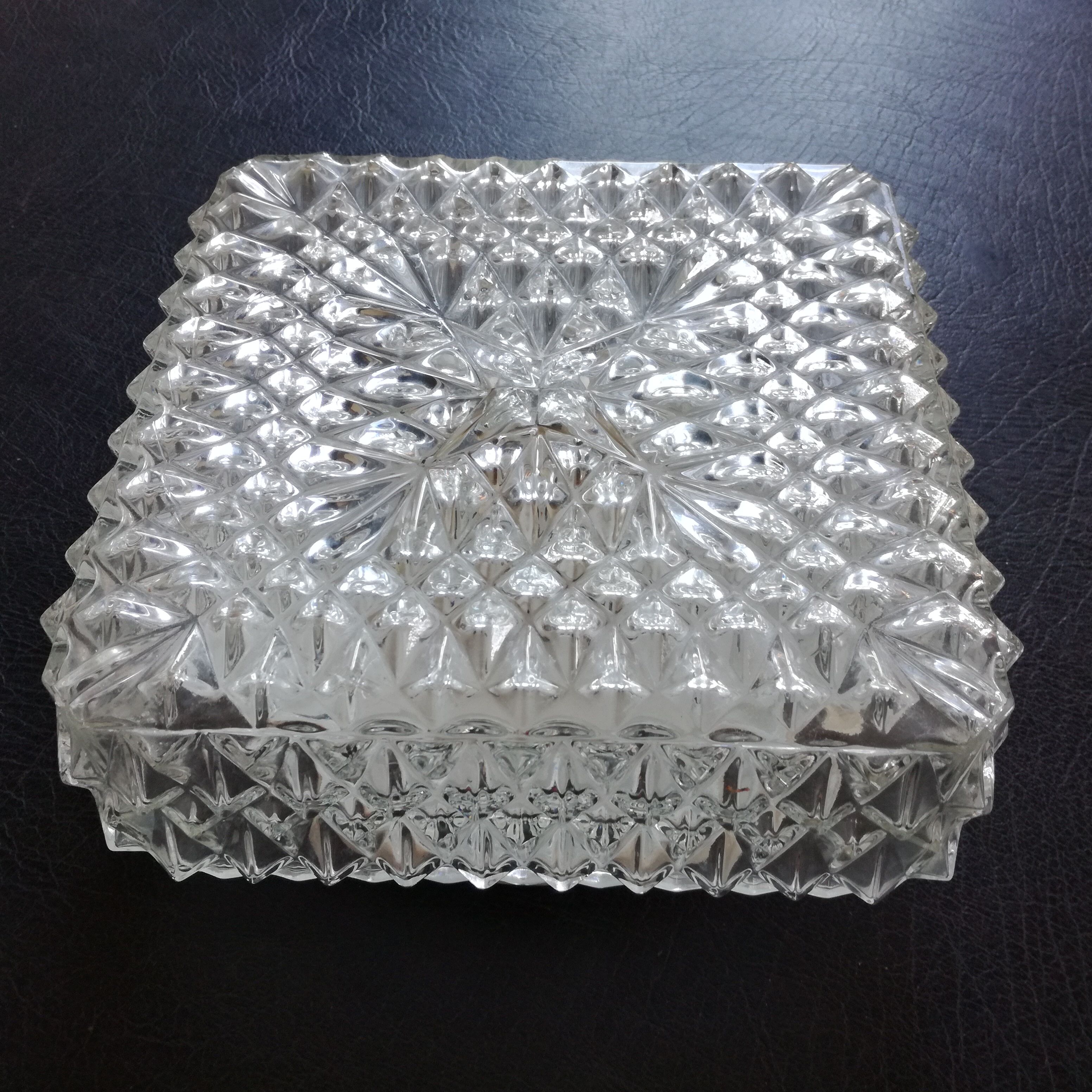 Cast glass square ceiling 21x21cm