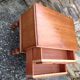 Two-drawer bedside table in oak veneer / 60s-70s