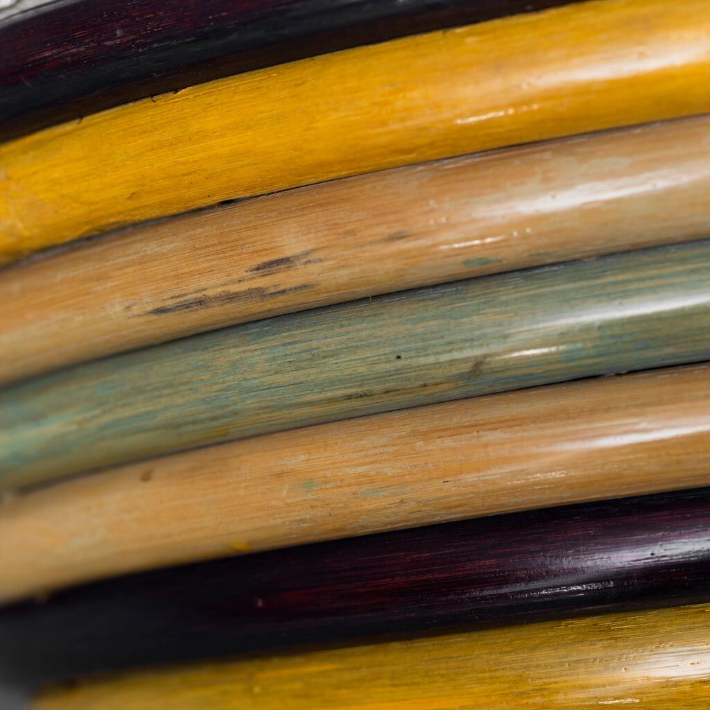 Garden armchair in 60s rattan wood
