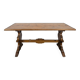 Grande table de ferme en pin à piètement en lyre
